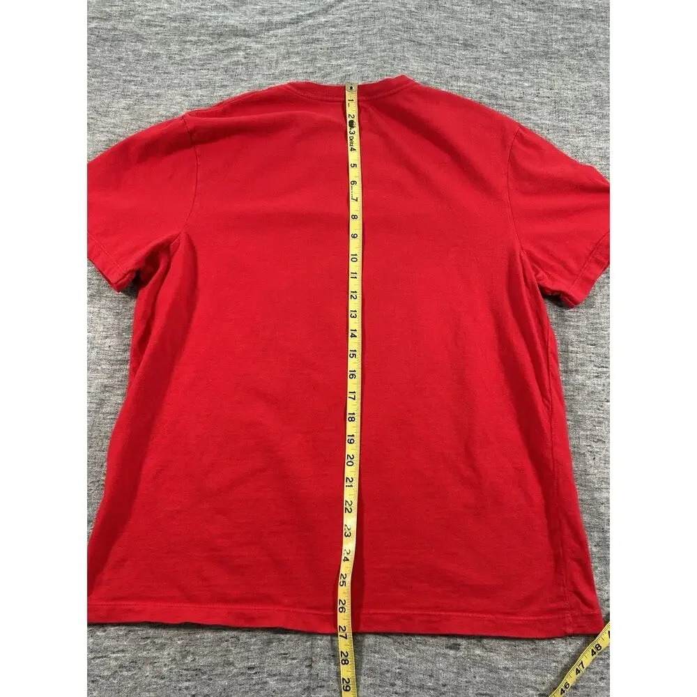 Vintage J Crew Oarsman Shirt Mens Medium Red New York Graphic Cotton Made in USA